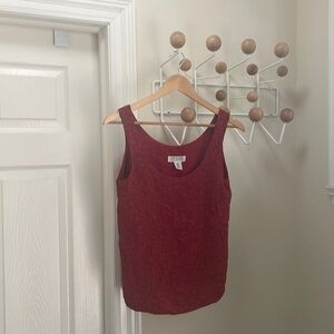 Express - 100% Pure Silk Floral Sleeveless Shirt Top - Red - Xsmall